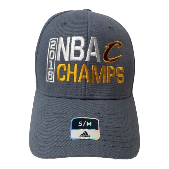 NWT Adidas Men’s 2016 NBA Champs Cleveland Cavaliers Grey Fitted Hat - Picture 1 of 7